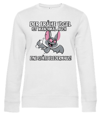 Der Frühe Vogel - Frauen Standard Pullover - Weiß - Vorne