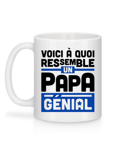 Aperçu: Papa Génial - Mug en céramique blanc - Blanc - Derrière
