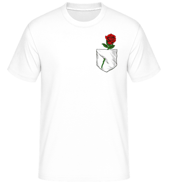 Aperçu: Poche Poitrine Rose -  T-Shirt Shirtinator homme - Blanc - Devant