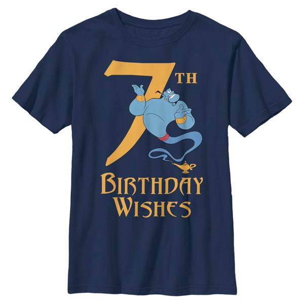 Aperçu: Disney - Aladin - Genie Birthday 7 - Enfant T-shirt - Bleu marine - Devant