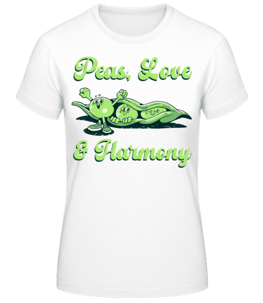 Aperçu: Peas Love And Harmony - T-shirt standard Femme - Blanc - Devant