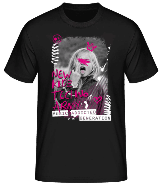 Preview: New Kidz Techno Army - Men's Basic T-Shirt - Black - Front