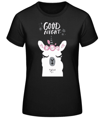Unicorn Lama - T-shirt standard Femme - Noir - Devant