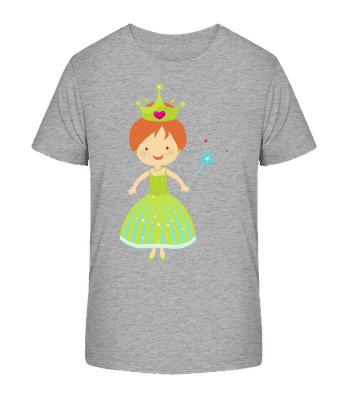 Princess Kids - Kinder Bio T-Shirt Stanley Stella 2.0 - Grau meliert - Vorne