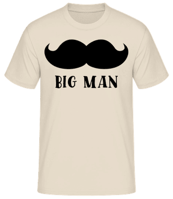 Big Man Mustache - Männer Basic T-Shirt - Creme - Vorne
