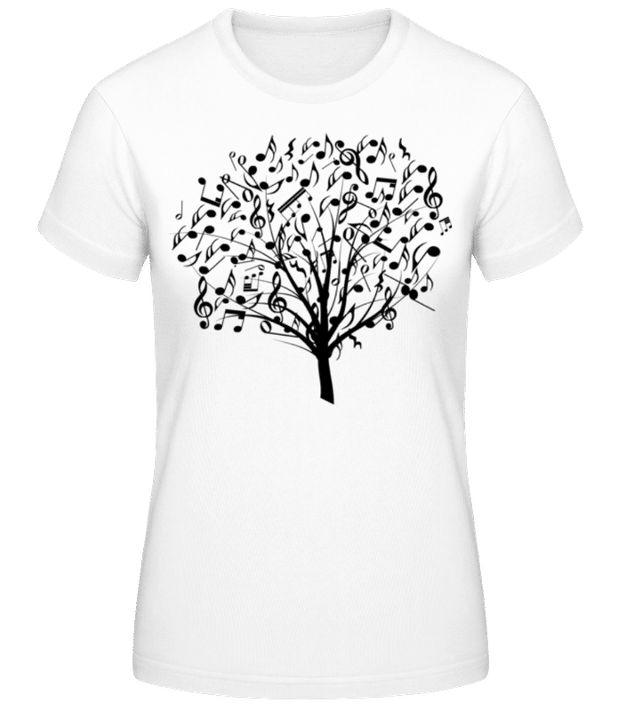Preview: Music Tree - Women's Basic T-Shirt - White - Front