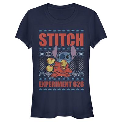 Disney Classics - Lilo & Stitch - Stitch Experiment 626 - Christmas - Women's T-Shirt - Navy - Front
