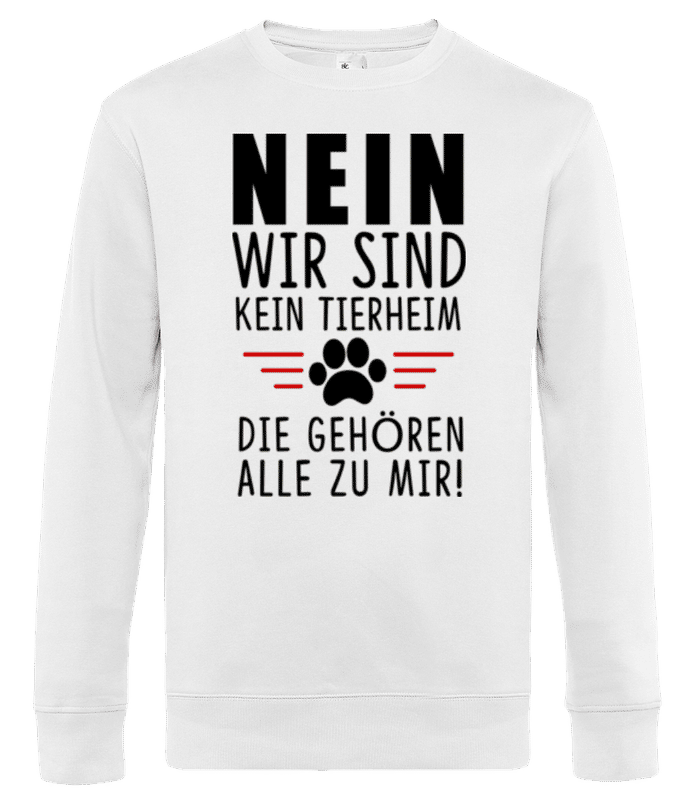 Vorschau: Wir Sind Kein Tierheim Katzen - Männer Standard Pullover - Weiß - Vorne