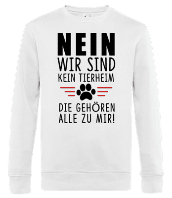Wir Sind Kein Tierheim Katzen - Männer Standard Pullover - Weiß - Vorne