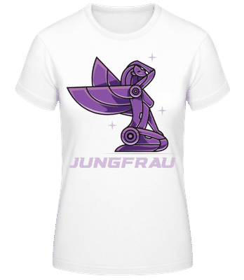 Mecha Roboter Sternzeichen Jungfrau - Frauen Basic T-Shirt - Weiß - Vorne