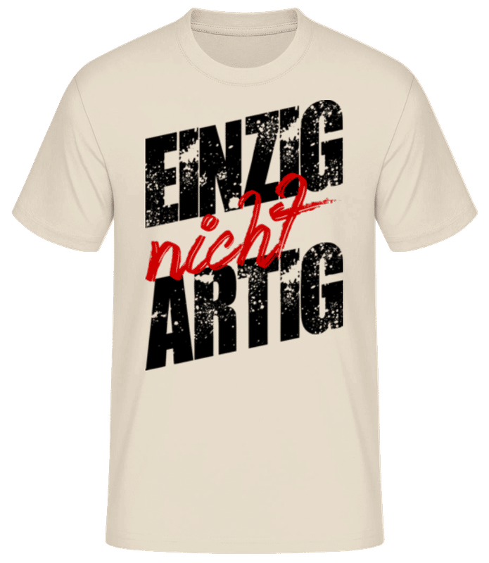 Vorschau: Einzig Nicht Artig - Männer Basic T-Shirt - Creme - Vorne