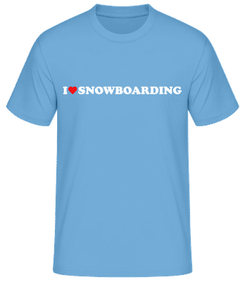 I Love Snowboarding - Pánské basic tričko - Světle modrá - Napřed