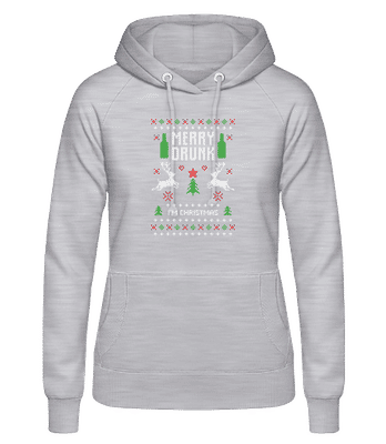 Merry Drunk I Am  Christmas - Frauen Hoodie - Grau meliert - Vorne