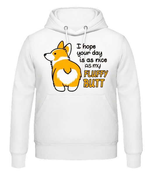 Aperçu: My Fluffy Butt - Sweat à capuche Homme - Blanc - Devant