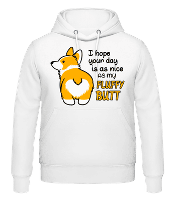 My Fluffy Butt - Sweat à capuche Homme - Blanc - Devant