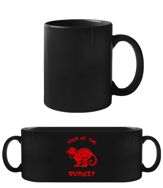 Aperçu: Chinese Zodiac Year Of The Monkey - Tasse Noire - Noir - Devant