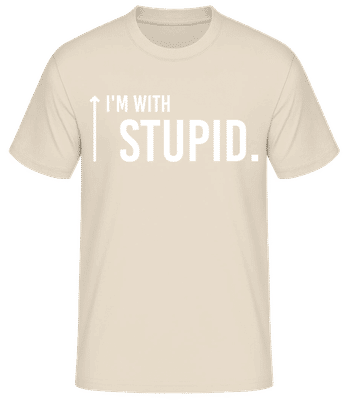 I'm With Stupid - Men's B&C T-Shirt - Cream - Front