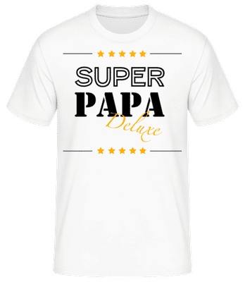 Super Papa Deluxe - Men's Basic T-Shirt - White - Front