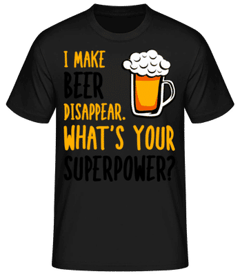 I Make Beer Disappear Beer Glass - Männer Basic T-Shirt - Schwarz - Vorne