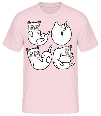 Cat Love - Camiseta básica para hombre - Rosa - delante