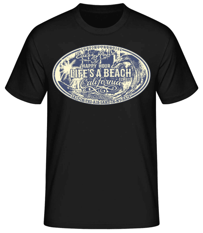 Preview: Lifes A Beach - Men's Basic T-Shirt - Black - Front