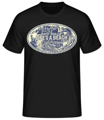 Lifes A Beach - Camiseta básica para hombre - Negro - delante