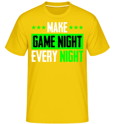 Make Every Night Game Night -  Shirtinator Men's T-Shirt - Golden yellow - Front