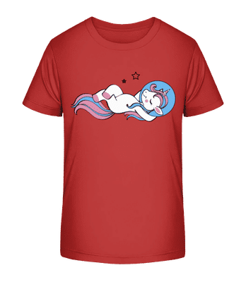 Astronaut Einhorn - Kinder Bio T-Shirt Stanley Stella 2.0 - Rot - Vorne