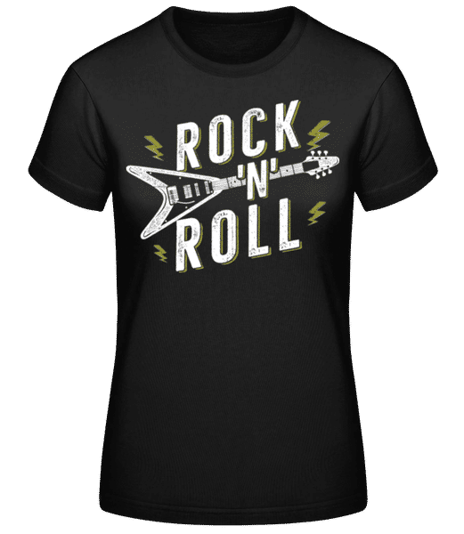 Vorschau: Rock And Roll Gitarre - Frauen Basic T-Shirt - Schwarz - Vorne