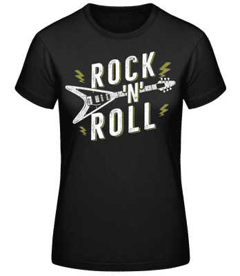Rock And Roll Gitarre - Frauen Basic T-Shirt - Schwarz - Vorne