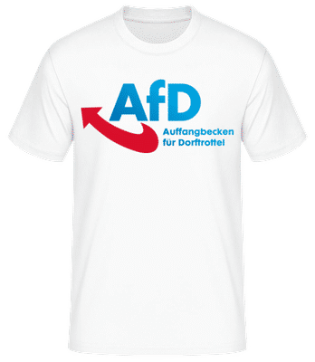 Auffangbecken Für Dorftrottel - Männer T-Shirt B&C - Weiß - Vorne