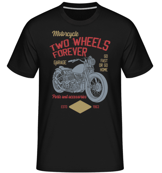 Aperçu: Two Wheels Forever -  T-Shirt Shirtinator homme - Noir - Devant