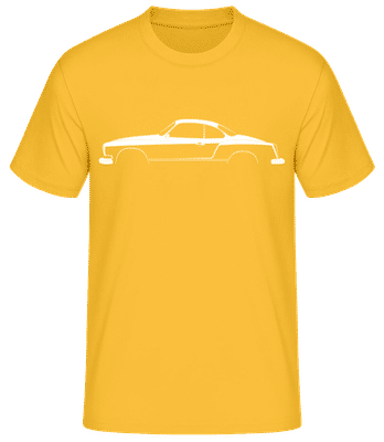 'Volkswagen Karmann-Ghia' Silhouette - Pánske basic tričko - Zlatožltá - Predné