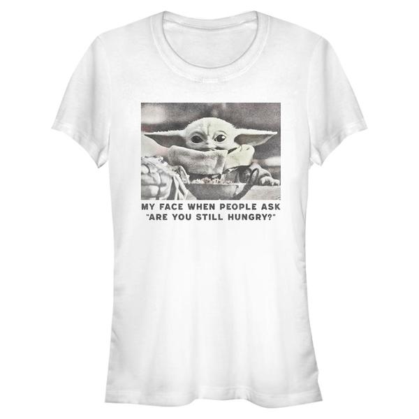 Aperçu: Star Wars - The Mandalorian - The Child Still Hungry - Femme T-shirt - Blanc - Devant