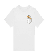 Brusttasche Fuchs Familie - Kinder T-Shirt B&C - Weiß - Vorne