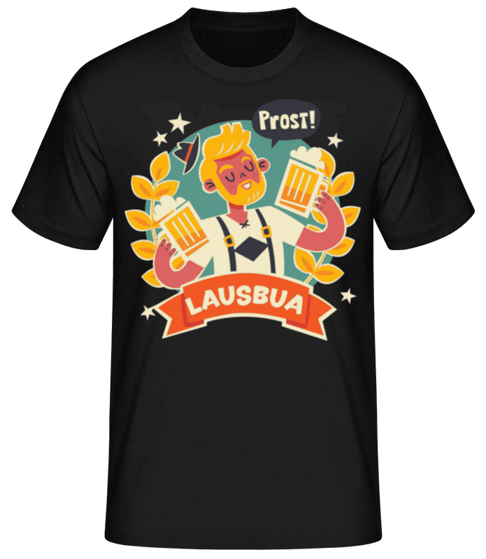 Vorschau: Lausbua - Männer Basic T-Shirt - Schwarz - Vorne