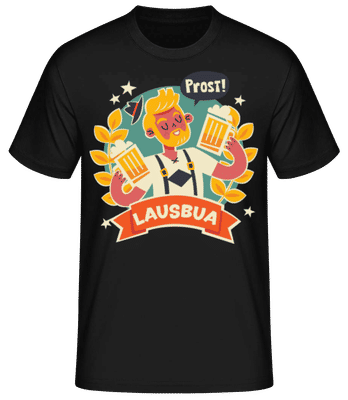 Lausbua - Männer Basic T-Shirt - Schwarz - Vorne