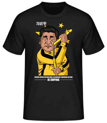 Xi Jinping Bruce Lee - Men's Basic T-Shirt - Black - Front