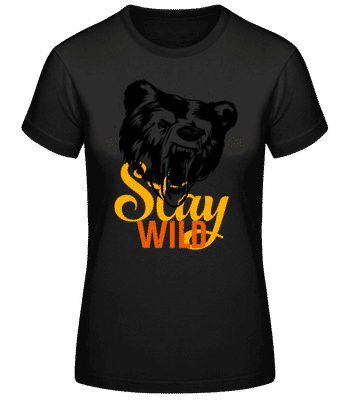 Stay Wild Red Orange - Women's Basic T-Shirt - Black - Front