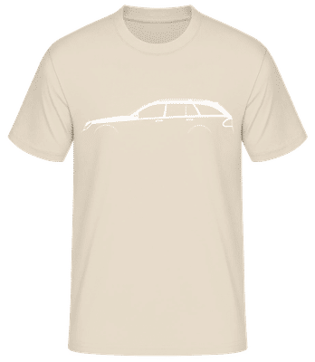 'Mercedes-Benz EQC N293' Silhouette - Pánske basic tričko - Krémová - Predné