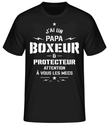 J’ai Un Papa Boxeur - T-shirt standard Homme - Noir - Devant