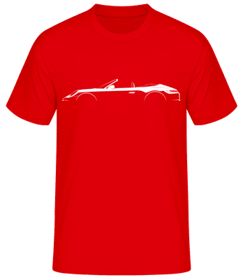 'Porsche 911 Car. Cabrio' Silhouette - Men's Basic T-Shirt - Red - Front