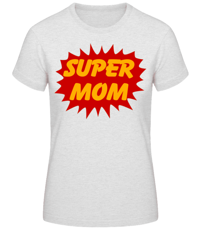 Vista previa: Super Mom - Camiseta básica de mujer - Gris moteado - delante