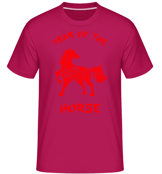 Aperçu: Chinese Zodiac Year Of The Horse - T-Shirt Shirtinator homme - Magenta - Devant