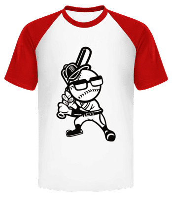 Brooklyn Baseball - T-shirt baseball Homme - Blanc / Rouge - Devant