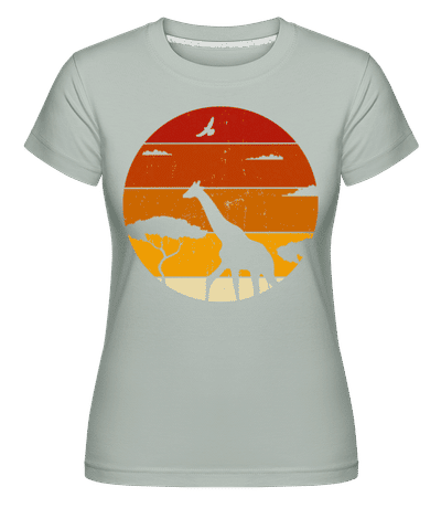  Retro Sunset Giraffe -  Shirtinator Women's T-Shirt - Mint Green - Front