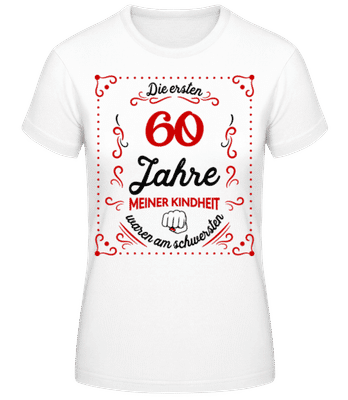 Die Ersten 60 Jahre - Frauen Basic T-Shirt - Weiß - Vorne