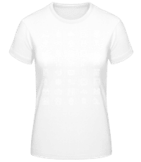 Holiday Tourist Travel Symbols Language - Women's Basic T-Shirt - White - Front