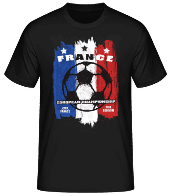 Fußball Frankreich Fahne - Männer Basic T-Shirt - Schwarz - Vorne