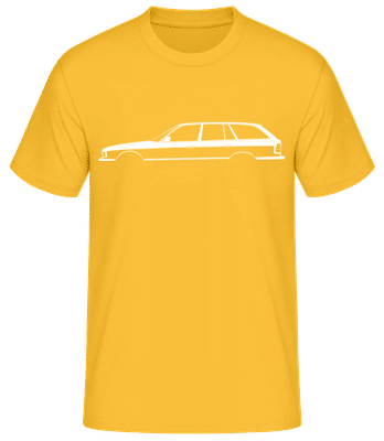 'BMW M5 Touring (E34)' Silhouette - Männer Basic T-Shirt - Goldgelb - Vorne
